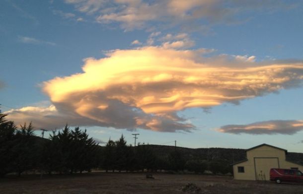 Lenticular cloud at sunset